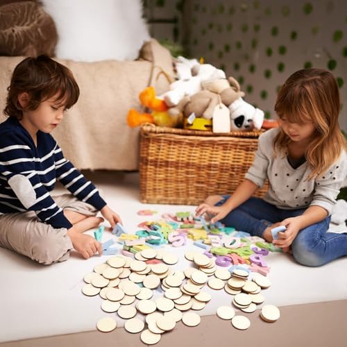 100 Pack Unfinished Wood Circles - 1 Inch Natural Round Wood Slices, Small Wooden Crafts Cutouts Circle Ornaments, Blank Wooden Kit for Painting, Writing, DIY Supplies, Engraving & Carving - Image 3