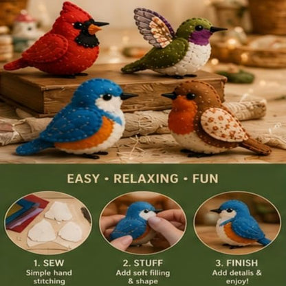 Sewing Kit for Beginners, DIY Felt Sewing Craft Kit with Pre-Cut Fabric & Instructions, Handmade Plush Animal Craft Set for Adults & Teens (Bird) - Image 6