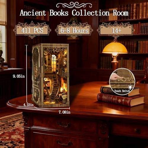 OZJAY Book Nook Kit, Books Collection 3D Wooden Puzzles for Adults - Image 2