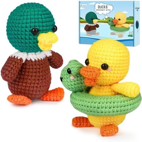 ekaus Crochet Kit for Beginners, Crochet Kit with Step-by-Step Video Tutorials, Crochet DIY Knitting Supplies for Adults, Crochet Ducks(45%+ Yarn) by Unknown