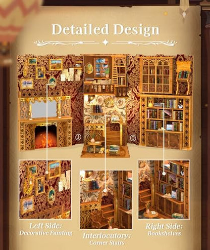 Cutefun Book Nook Kit Library - DIY Miniature Booknook Kit for Adults - Image 6