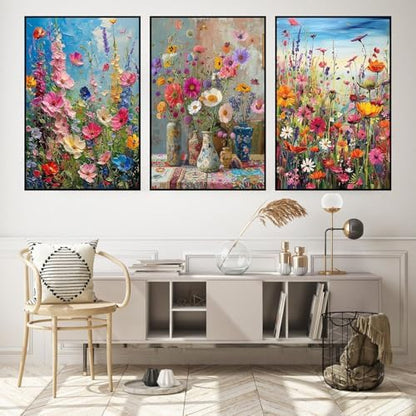 3 Pack Floral Framed Paint by Numbers for Adult with Wooden Easel 8x12 inch - Image 2