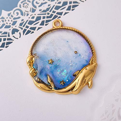 New Clear Hard UV Resin Odor Free 250g + 15 Colors Inks Liquid Pigments 12 Dried Flowers 13 Open Back Bezels for Clover Pendants Necklaces with Tapes, for DIY Resin Projects Crafts Jewelry Making - Image 7