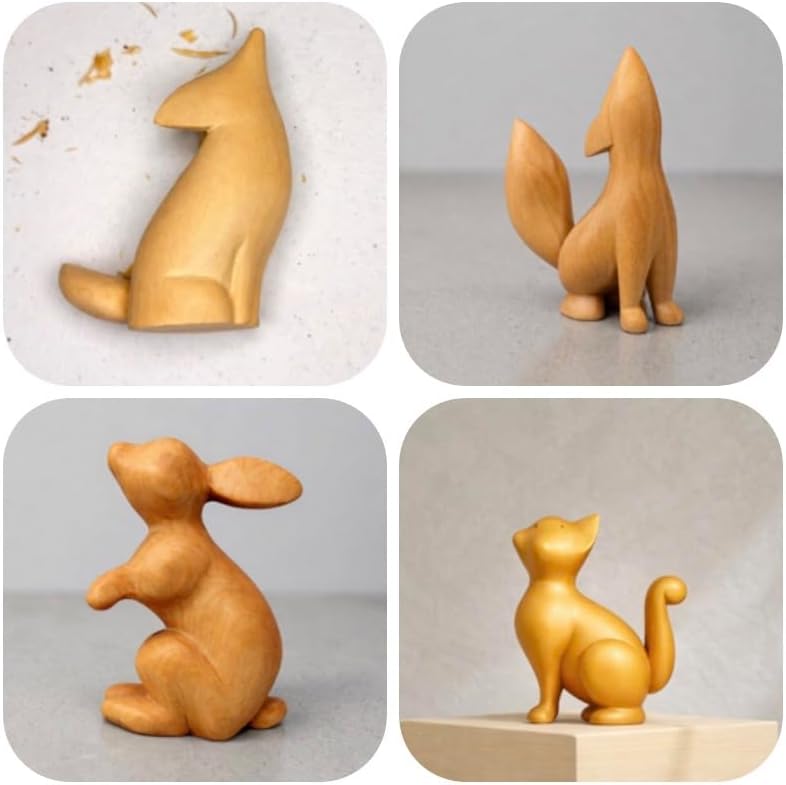 SamanArtworks Wood Carving Kit for Beginners, 4 Pre-Cut Basswood Animal Projects with Step-by-Step YouTube Tutorials, DIY Whittling Craft Kit for Adults & Teens - Image 3