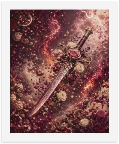 Bozfoxa Paint by Numbers Kit for Adults Beginner Retro Rose Sword - Image 2