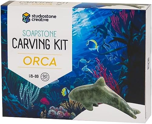 STUDIOSTONE CREATIVE DIY Arts & Crafts Carving Kit Kids Adults Orca Sculpture Soapstone by StudiostoneCreative