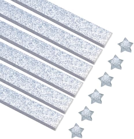 MECCANIXITY 360 Sheets Origami Paper Glitter Stars Papers Light Blue Fold Paper for Beginner Arts Crafts Projects,0.4 x 9.5 Inch by MECCANIXITY