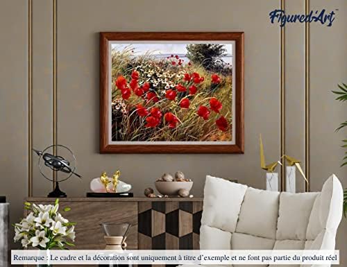 Figured'Art Paint by Numbers Kit for Adults Wild Flowers in The Countryside 16"x20" - Craft Art Painting DIY Kit Rolled Canvas Without Frame - Image 4