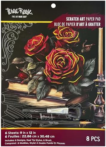 Brea Reese Scratch Art Paper Pad - Witching Hour Kit with 6 Metallic by BreaReese