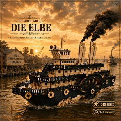 3D Wooden Puzzles for Adults,Paddle Steamer Ship Model Kit, Desk Décor,Gift - Image 6