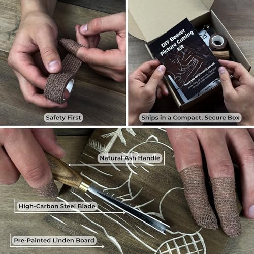 Sharky DIY Beaver Wood Carving Kit with V-Chisel & Video Guide - Image 3