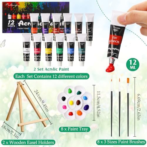 Cholemy 36 Pcs Paint and Sip Kit Gift for Adults 8''x10'',Animal - Image 3