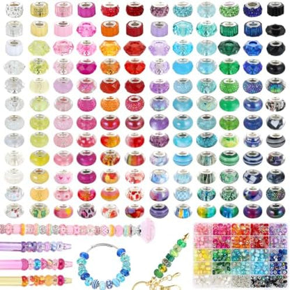 Funtopia 340pcs Large Hole Beads, European Beads for Keychains Pens Charms by Funtopia