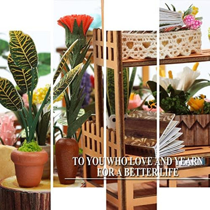 INSGEN DIY Handmade Miniature Furniture, Wooden Diorama Book Nook House Kits Build Crafts for Adults, Miniature Street Tiny Library House Making Kit 1:24 Scale - Image 4
