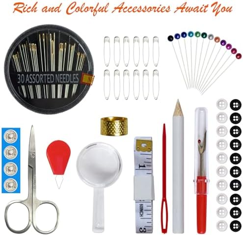 Sewing Kit with Case Portable Sewing Supplies for Home Traveler, Adults, Beginner, Emergency, Contains 18 Sewing Thread, Scissors, Needles, Measure etc,Very Dark Royal Blue - Image 3