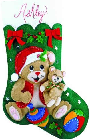 Design Works Felt Embroidery Applique kit Stocking - Playful Bears by Unknown