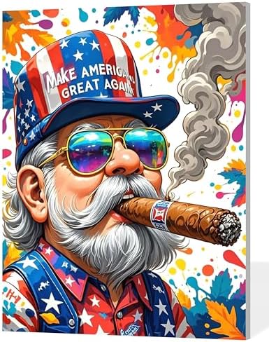 ACANDYL Gnome DIY Paint by Numbers Kit for Adults Paint by Numbers Beginner Canvas Painting by Number Make American Great Again DIY Acrylic Oil Painting on Canvas Arts Craft Decoration 16x20 Inch by ACANDYLPaintbyNumbersKits