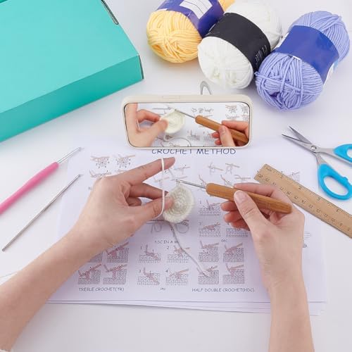 ORIGACH DIY Daisy Crochet Bag Kit for Beginners Adults, Crochet Granny Square Bag Kit with Instruction Video Tutorials, Aqua Blue - Image 4
