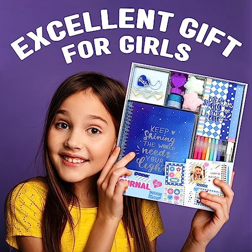 Nollh DIY Journal Kit for Girls – Cute Journal Set for Teen Tween Girls Gifts, Stationary Set, Scrapbook & Diary Supplies Set, Gifts for 8 9 10 11 12 13 14 Year Old Girl - Image 5