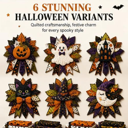 DIY Quilted Halloween Pumpkin Door Hanger Kit Handmade Patchwork (Poinsettia) - Image 7