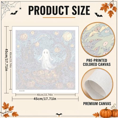Mandun Halloween Ghost Paint by Numbers Kit for Adults, 16x16 inch - Image 4