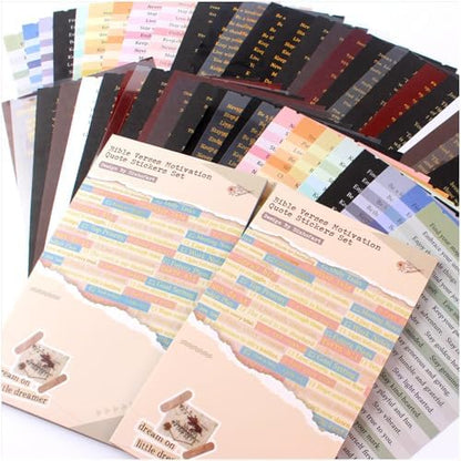 48 Sheets Quote Words and Sayings with Bible Verses Journaling Stickers Books for Junk Journal Supplies, 1692Pcs Gold Foil Transparent PET Stickers for Scrapbooking, Bujo, Card Making by Diuhofart