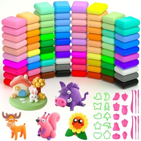 Ainiv Air Dry Clay Kit, 84 Colors DIY Model Magic Clay for Kids by Ainiv