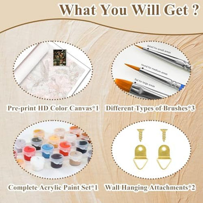 Mushroom Paint by Number, Paint by Numbers Kit for Adults Beginner 16x20 in - Image 6