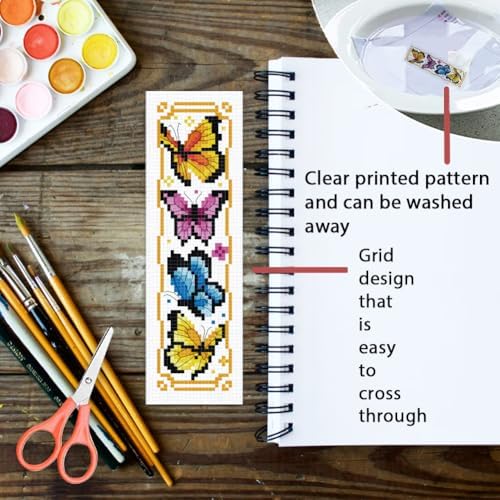 ORIGACH 6 Set Garden Floral Insect Cross Stitch Bookmark Kit for Beginner - Image 3
