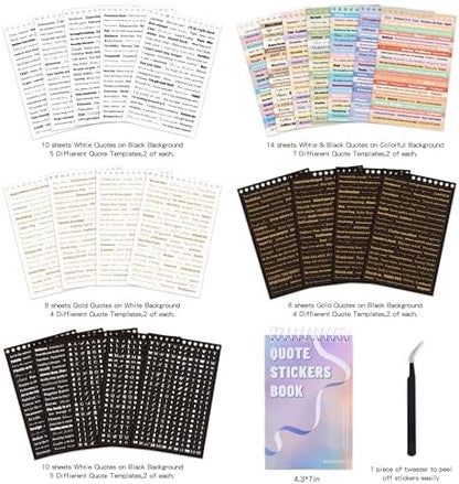 3000+ Pcs Word Stickers for Journaling, 50 Sheets Gold Foil Art Scrapbook Quote Stickers for Junk Journal, Scrapbooking Supplies Small Talk DIY Decorative Gift for Women Teen Girls - Image 2