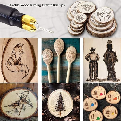 Tekchic 60W Wood Burning Kit, Pyrography Tool with 20 Wire Tips - Image 7