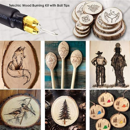 Tekchic 60W Wood Burning Kit, Pyrography Tool with 20 Wire Tips - Image 7