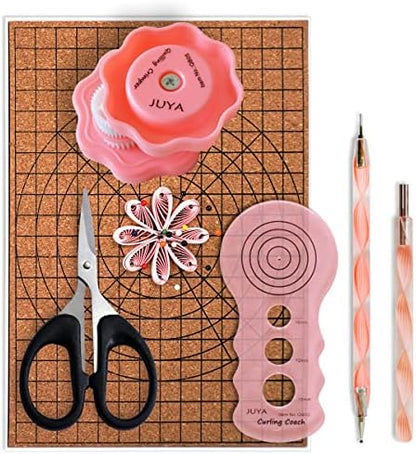 JUYA Paper Quilling Kit 960 Strips with 14 Tools, Glue, Pink Set, 3mm - Image 4