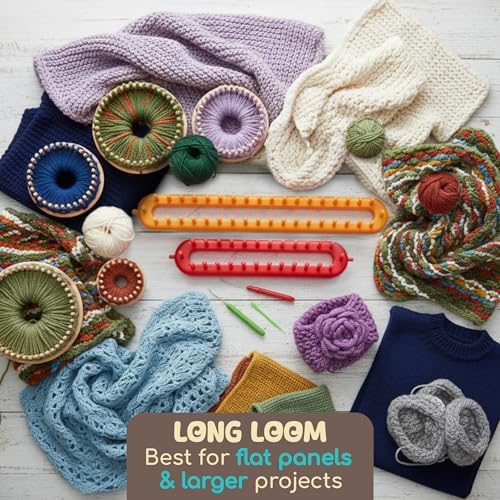 Olikraft Knitting Loom Kit for Beginners, 4 Round and 2 Rectangular Looms - Image 4