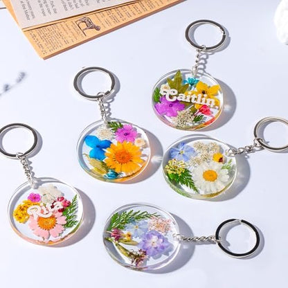 LET’S Resin 21-Cavities Keychain Resin Molds with Hole, 4 Sizes 2.95'' 2.76'' 2.36'' 1.97'' Flat Circle Round Silicone Molds for Resin, Epoxy Resin Molds for DIY Christmas Ornaments,Wedding Favor - Image 4