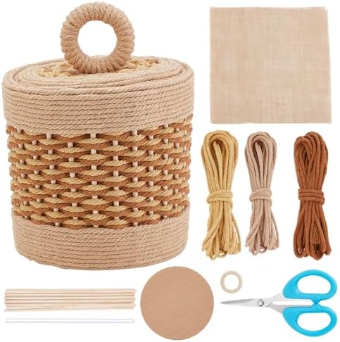 FREEBLOSS Macrame Basket Kit DIY Macrame Kit for Beginners Video Tutorials Basket Weaving Craft Adults Macrame Craft Kit for Gift by FreeandCreativeCraftsArt
