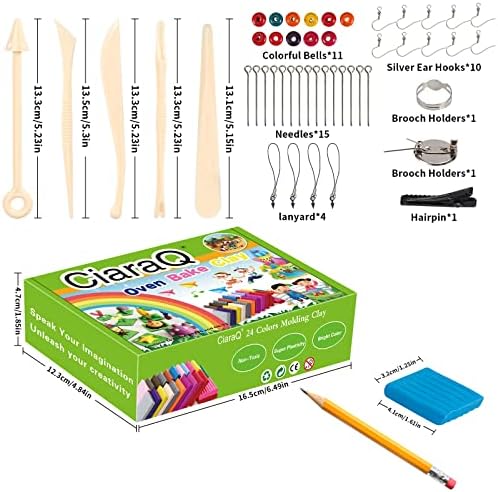 CiaraQ 24-Color Polymer Clay Oven Bake Modeling Kit - Image 3
