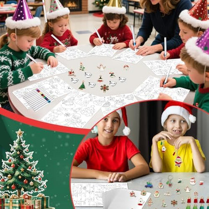 231Pcs Christmas Heat Shrink Plastic Sheet Kit Includes Shrinking Film Art Paper, Hole Punch, Keychains, Ear Hooks, Jump Rings, Tassels, DIY Heat Shrink Art Kit for Adults Creative Craft Marking - Image 5