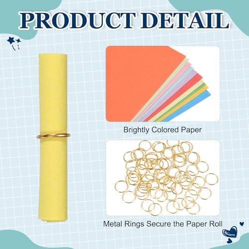 MECCANIXITY 80Pcs Message Paper Scrolls 3x6cm Lucky Wishing Dark Yellow - Image 3