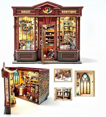 Book Nook Kit DIY Miniature House Coffee Shop 3D Wooden Puzzle Kit Book Nook Building Set for Family & Friends by Unknown