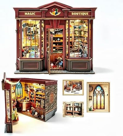 Book Nook Kit DIY Miniature House Coffee Shop 3D Wooden Puzzle Kit Book Nook Building Set for Family & Friends by Unknown