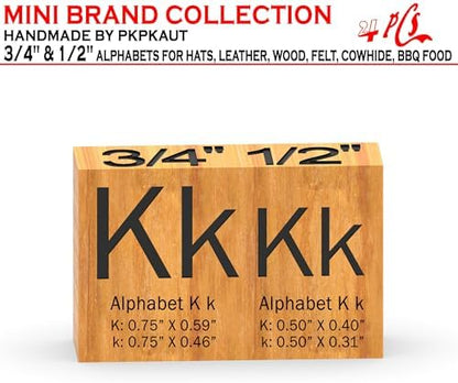 4Pcs Letters Branding Iron for Wood, Leather Branding Stamp (K k) - Image 2