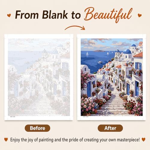 AUKELHJ Paint by Numbers Kit for Adults Beginner, Landscape, 16x20 inch - Image 4