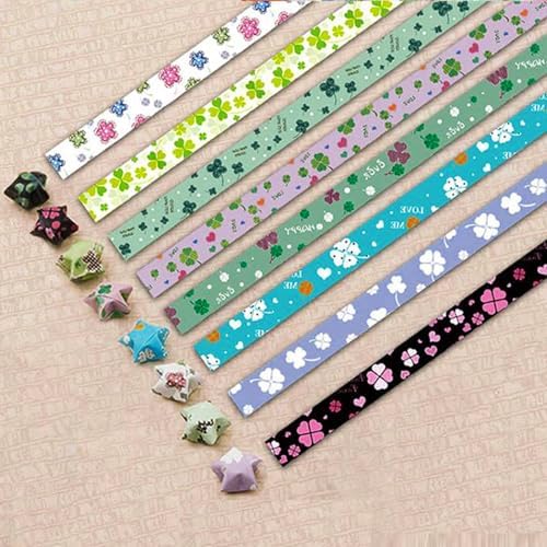 Origami Paper Stars, Colorful Handcraft Origami Lucky Star Paper DIY Paper Arts Creativity Hand Art Crafts (four-leaf clover (540) sheets) by Hvogvok