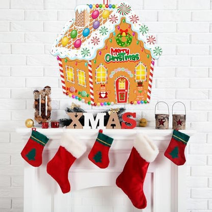 WovWeave DIY Felt Christmas Gingerbread House Decorations 3.1 x 2.9 ft - Image 6