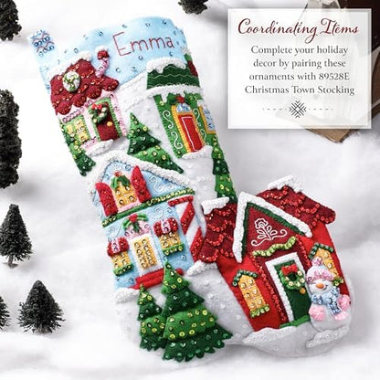 Bucilla Felt Applique 6 Piece Ornament Making Kit, Santa's Nordic Set, Perfect for DIY Arts and Crafts - Image 5