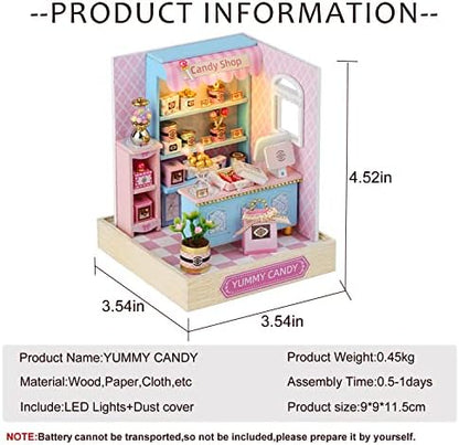 CUTEROOM DIY Doll Room Miniature Furniture Wooden House Kit-Candy Shop - Image 2