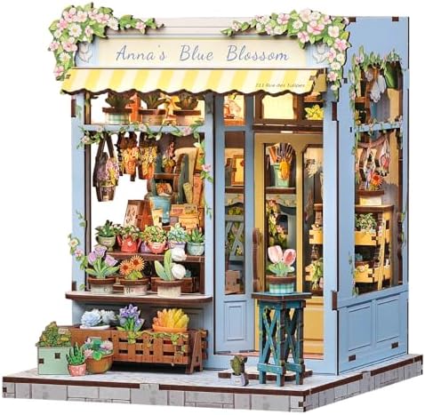 Book Nook Kit, DIY Miniature House Kits for Adult and Teens, Dollhouse Tiny Booknook Garden House Bookshelf, DIY Craft Gifts for Family and Friends (Anna's Blue Blossom) by EndlessLimit