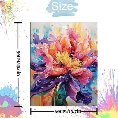 Flower Paint by Numbers Kit for Adults,Peony Adult Painting by Numbers for Beginner on Canvas,DIY Painting Kits for Home Wall Decor,Gifts (Flower4) - Image 2