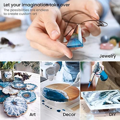 Arteza Epoxy Resin Kit, 24-Piece Refill Set, Engaging Craft Supplies & Materials, Resin Accessories Includes 2 x 8-oz Bottles and Hardener, Gloves, Dropping Pipette, Mixing Cups and Wood Sticks - Image 5